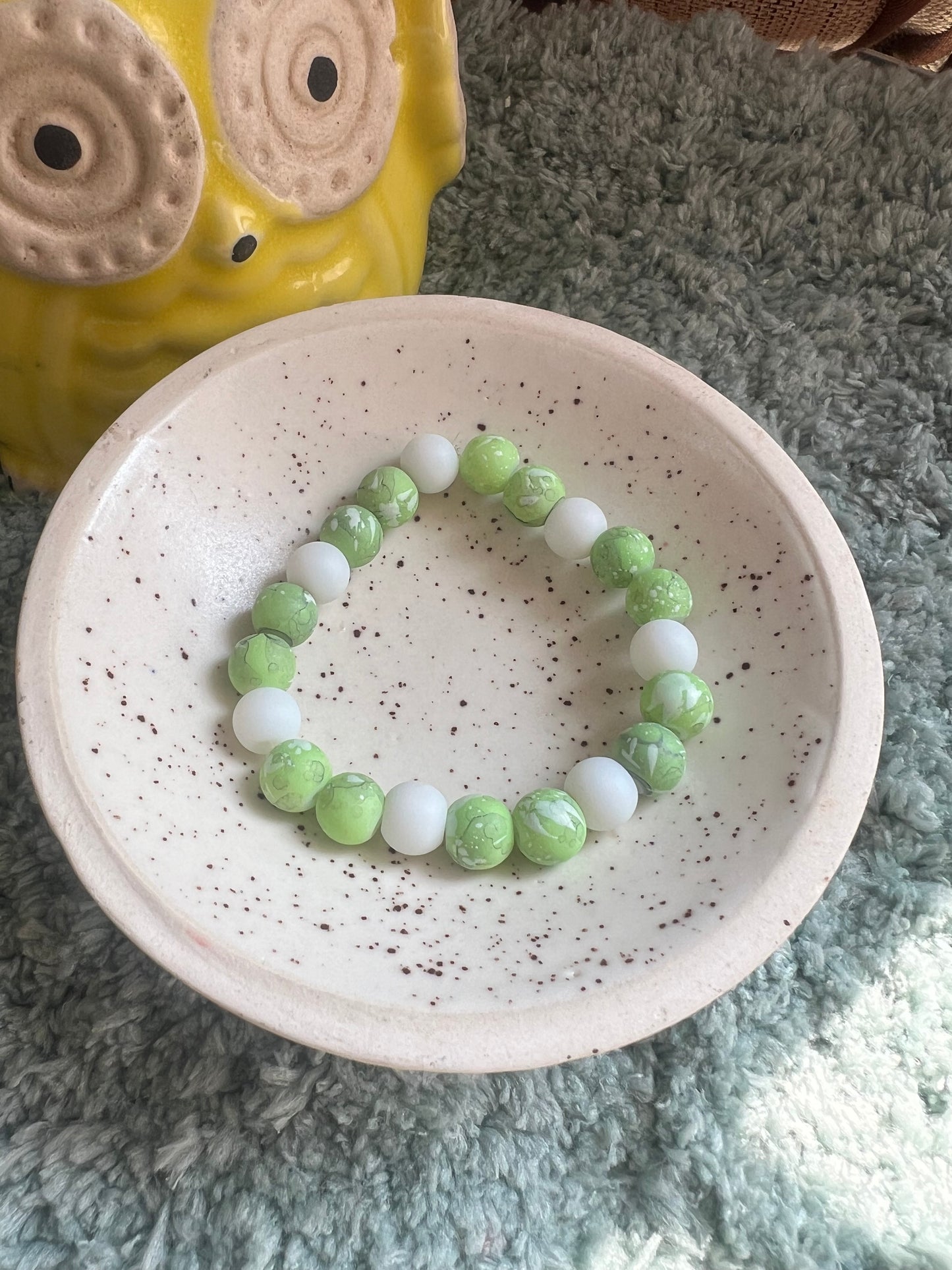 Beautiful Premium Quality Marble Beads Bracelets - Pink Marble Beads & Green Marble Beads 🩷💚