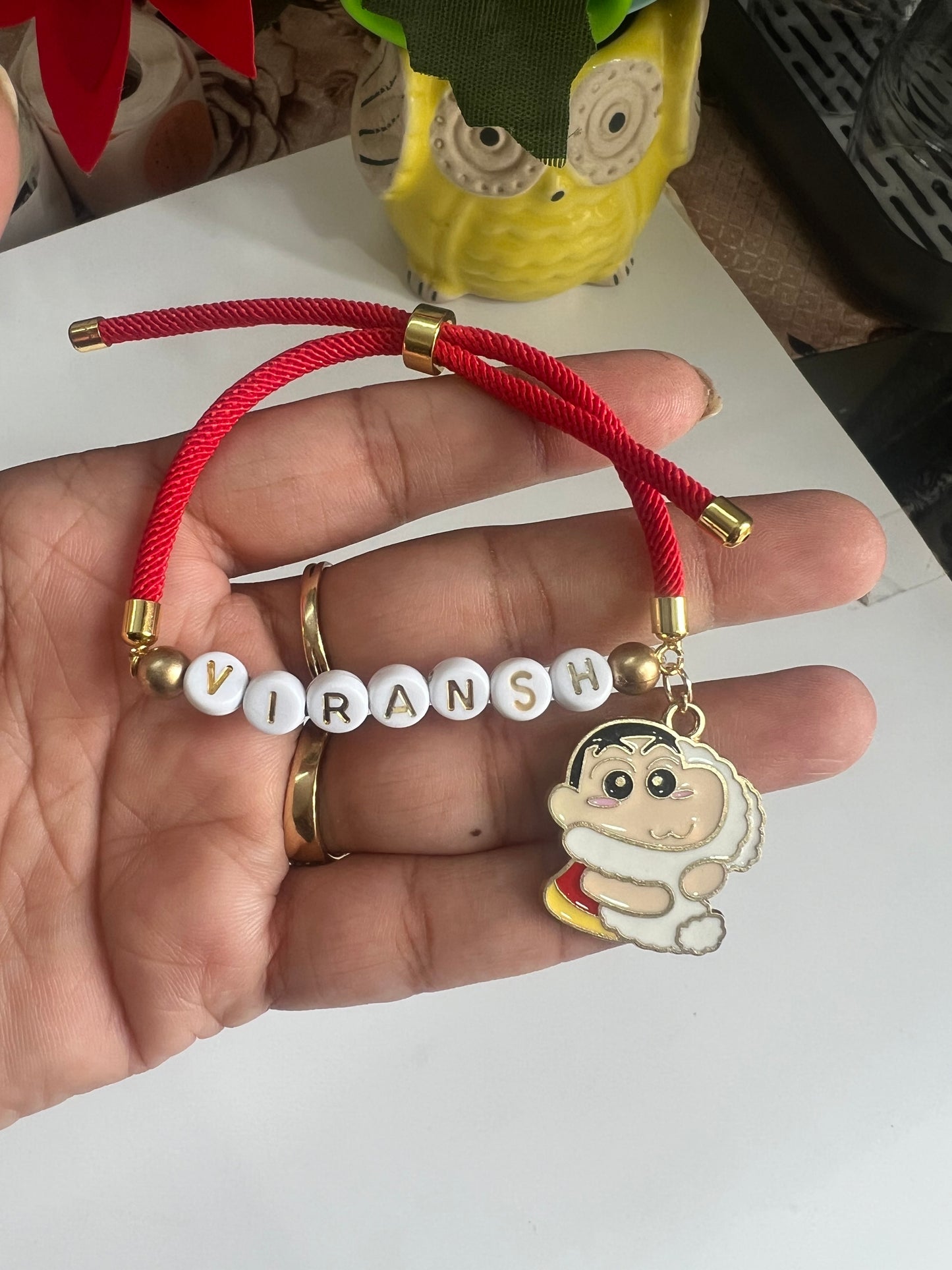 HOK Personalised Name Adjustable Rakhi Thread Bracelet
