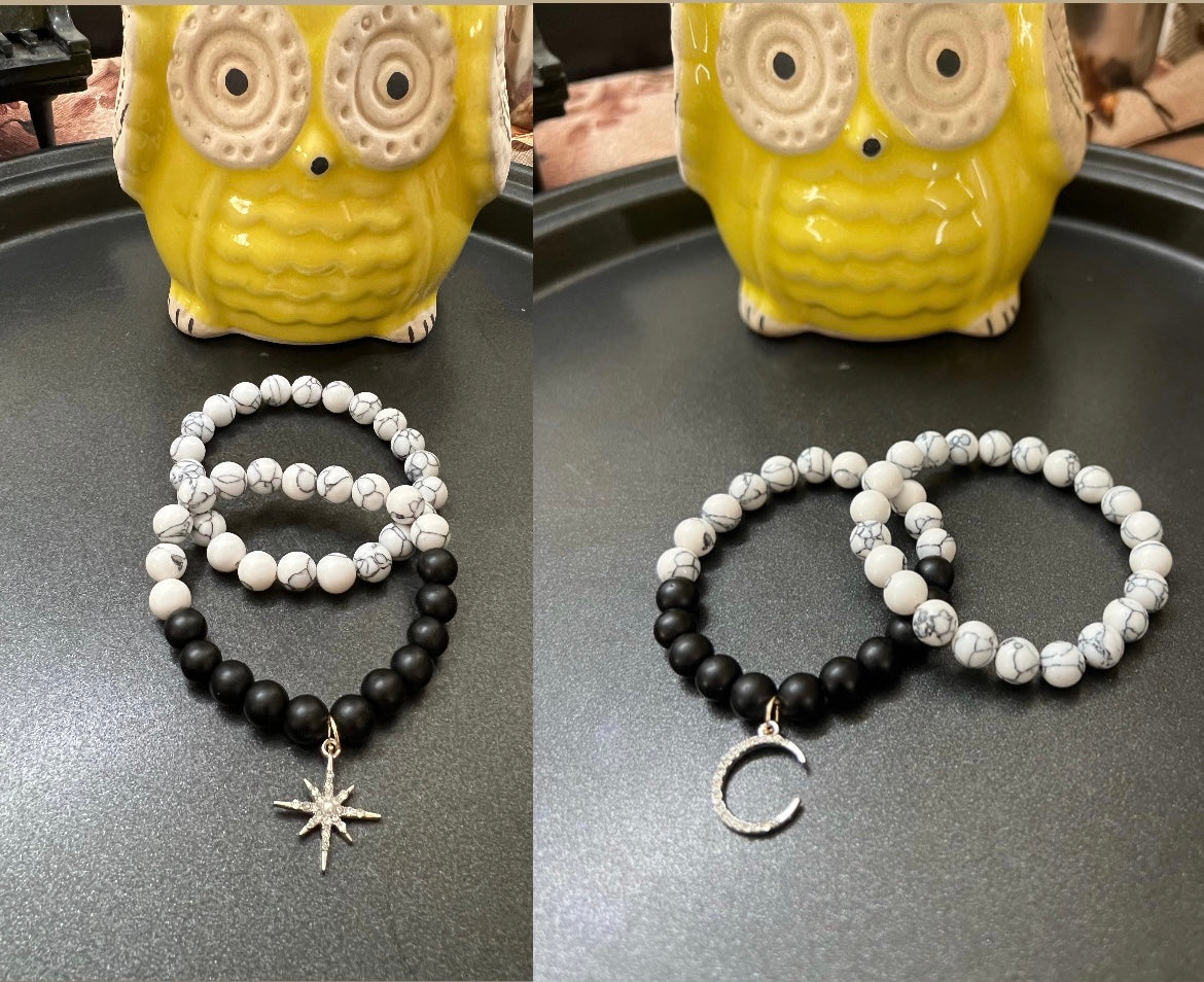 HOK Star and Moon Charm Stack Bracelet