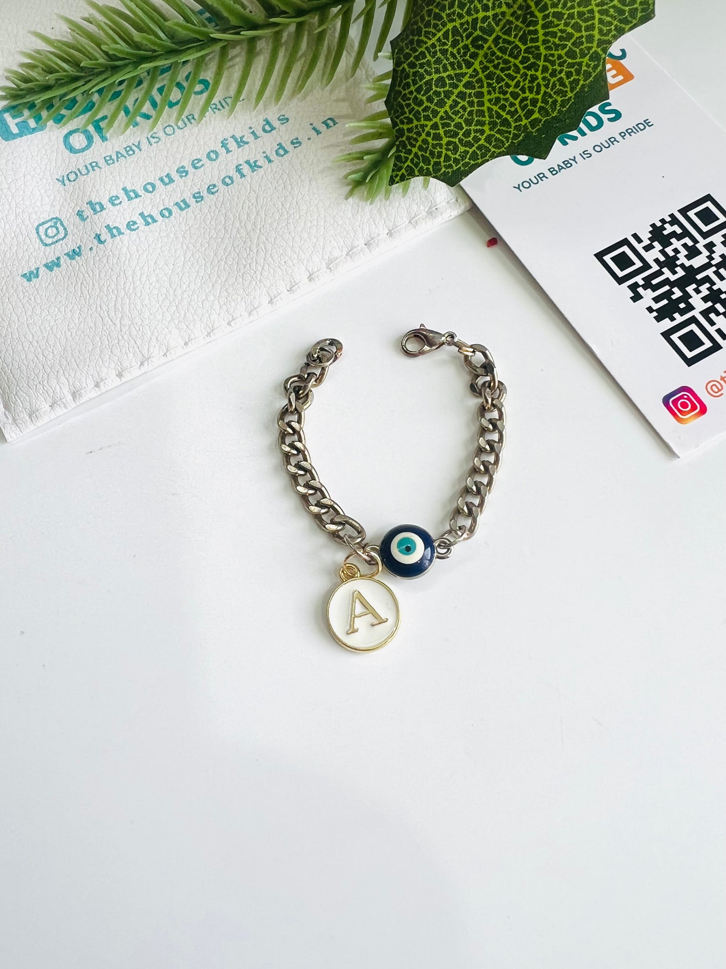 HOK Evil Eye Chain Bracelet with Initial