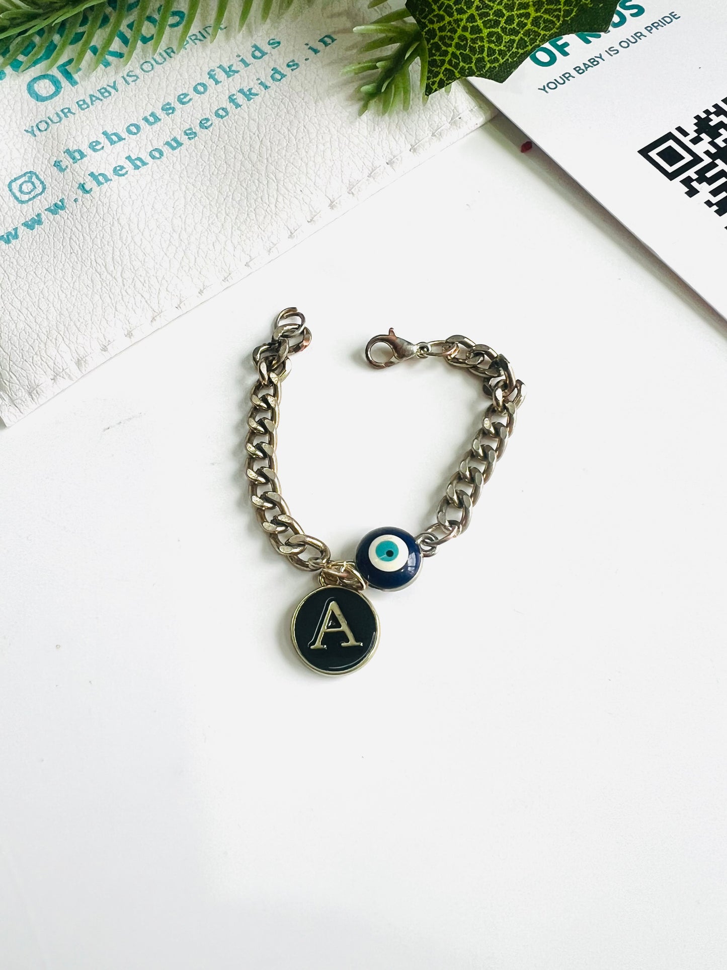 HOK Evil Eye Chain Bracelet with Initial