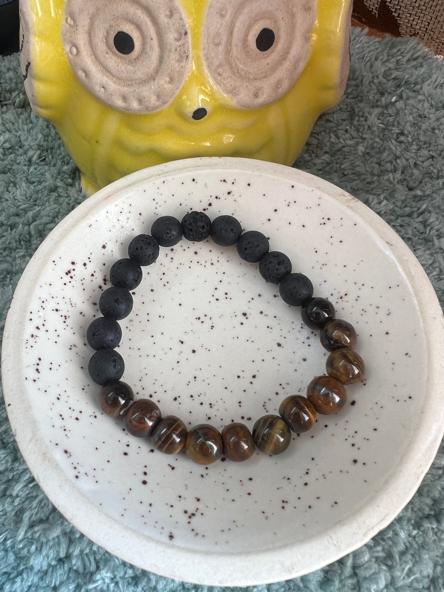 Lava and Tiger Eye Beads Bracelet