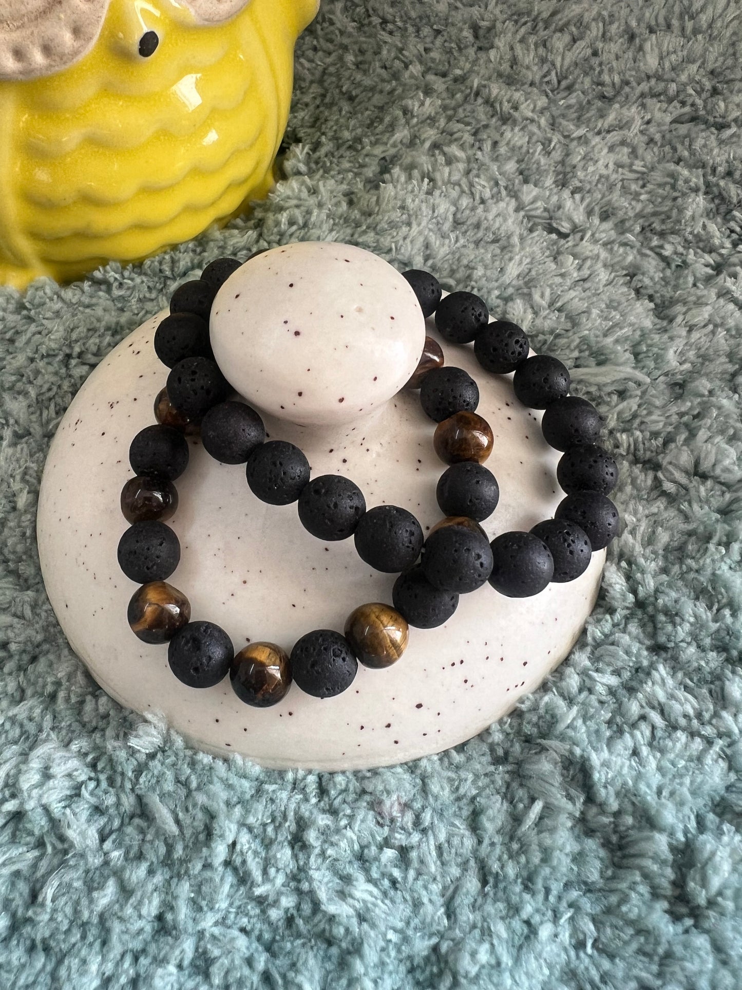 Lava and Tiger Eye Beads Bracelet