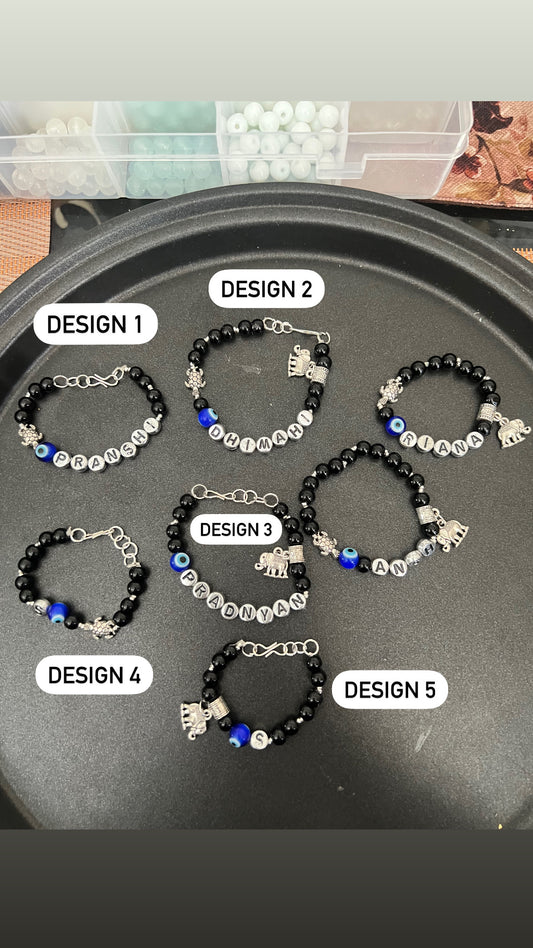 HOK Expertly Designed Unique Personalised Name Bracelet - Trending Nazariya Bracelet for all age groups - Enter Name, Charms in Textbox below Size Selection for Personalisation!