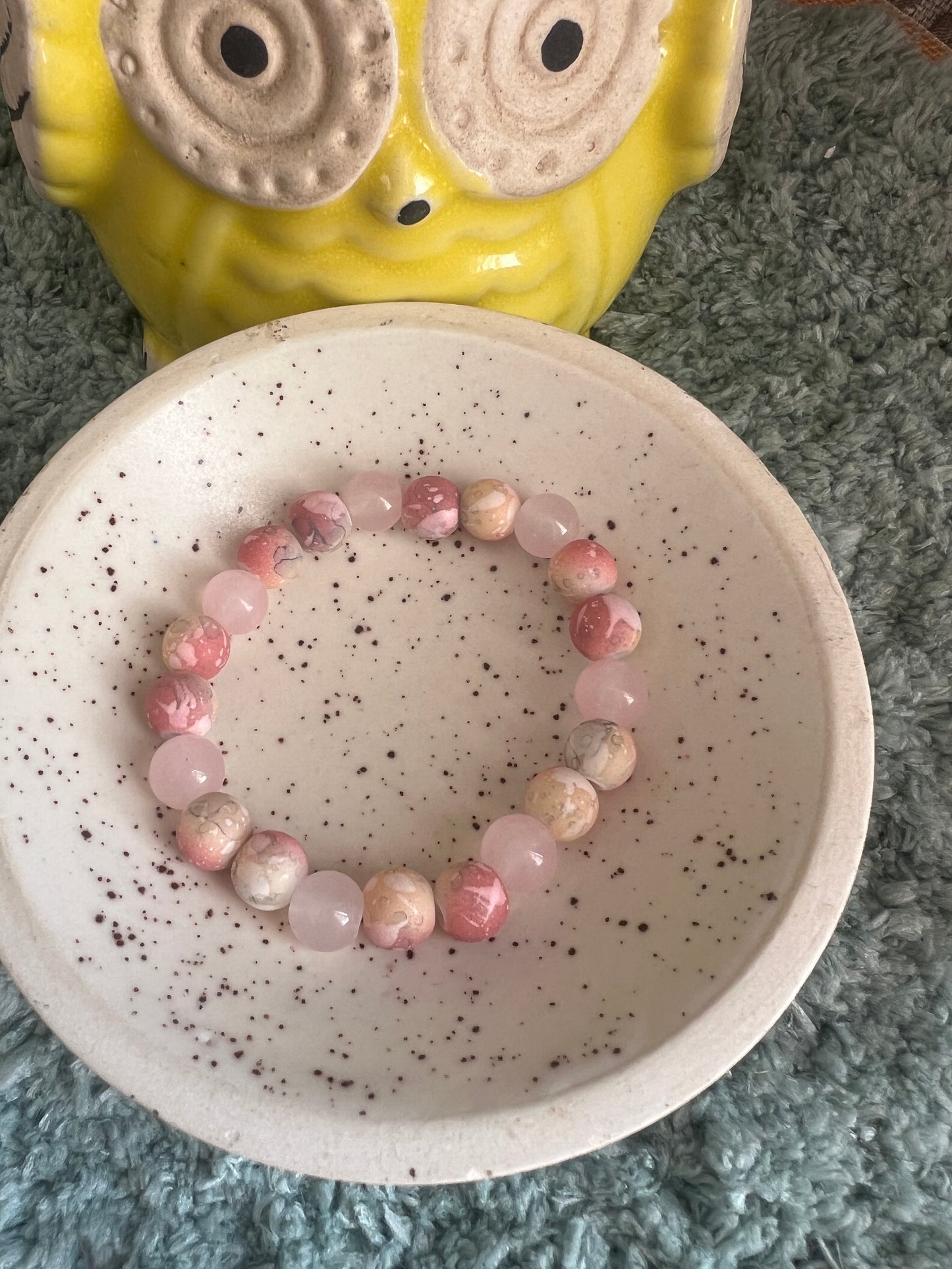 Beautiful Premium Quality Marble Beads Bracelets - Pink Marble Beads & Green Marble Beads 🩷💚