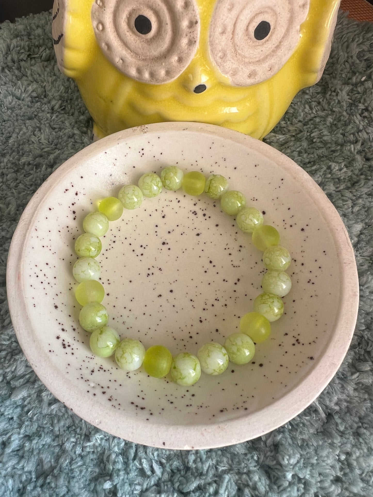 Neon Green Beads Bracelet