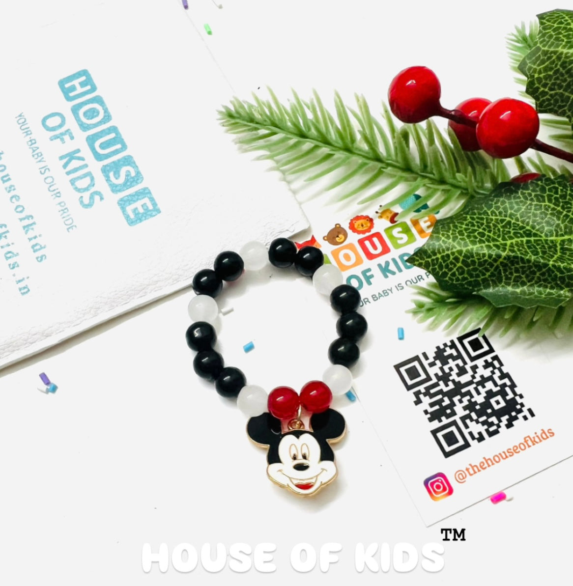 Unisex Mickey Mouse Charm Bracelet for Kids – Handmade by HOK