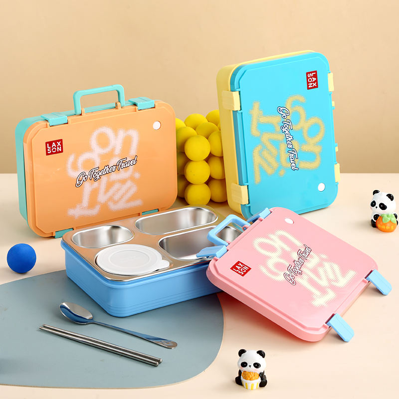 HOK 3 Compartment Stainless Steel Bento Lunch Box