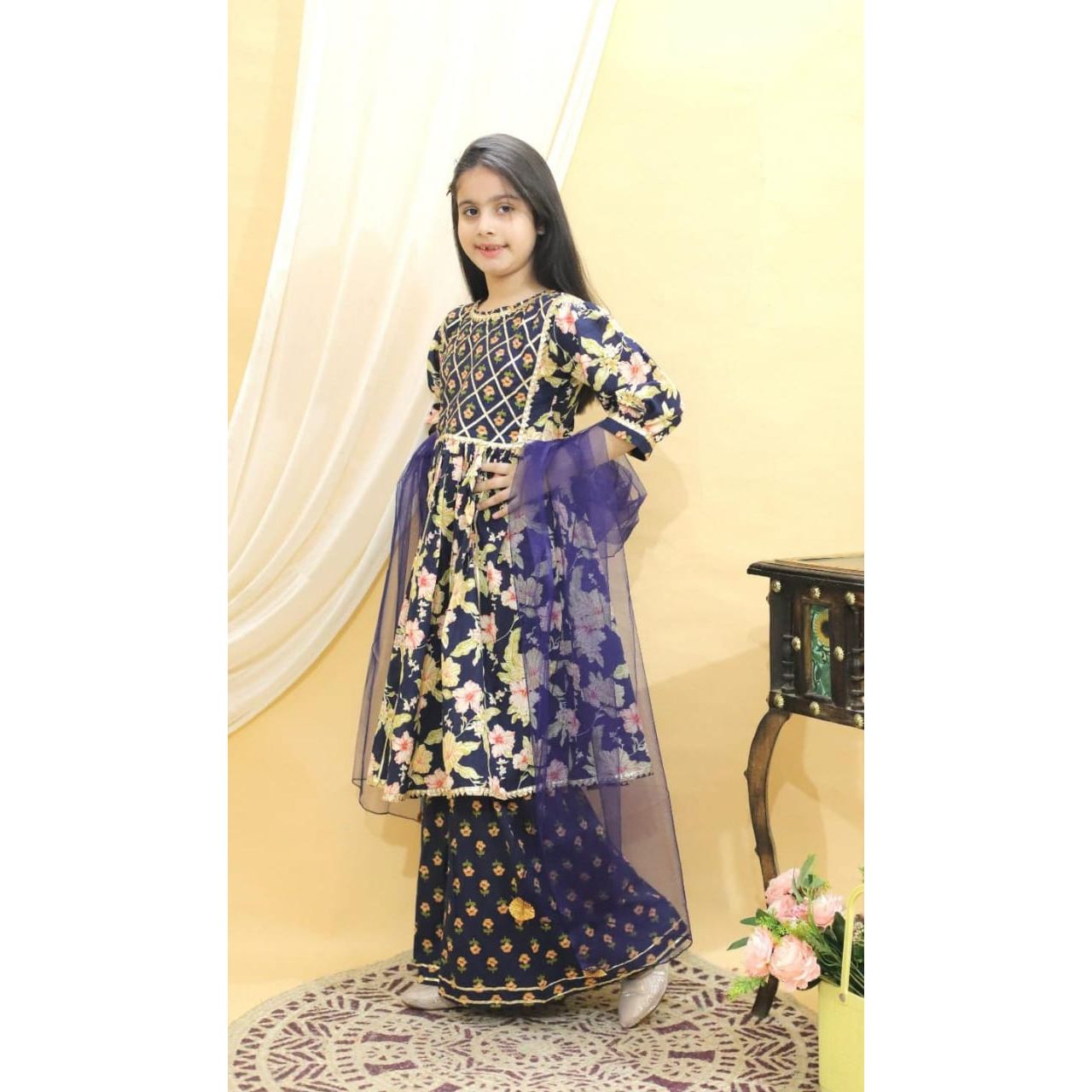 Kids Twining Set- Boys Kurta Pajama with Jacket set & Girls Kurti Sharara with Dupatta Set