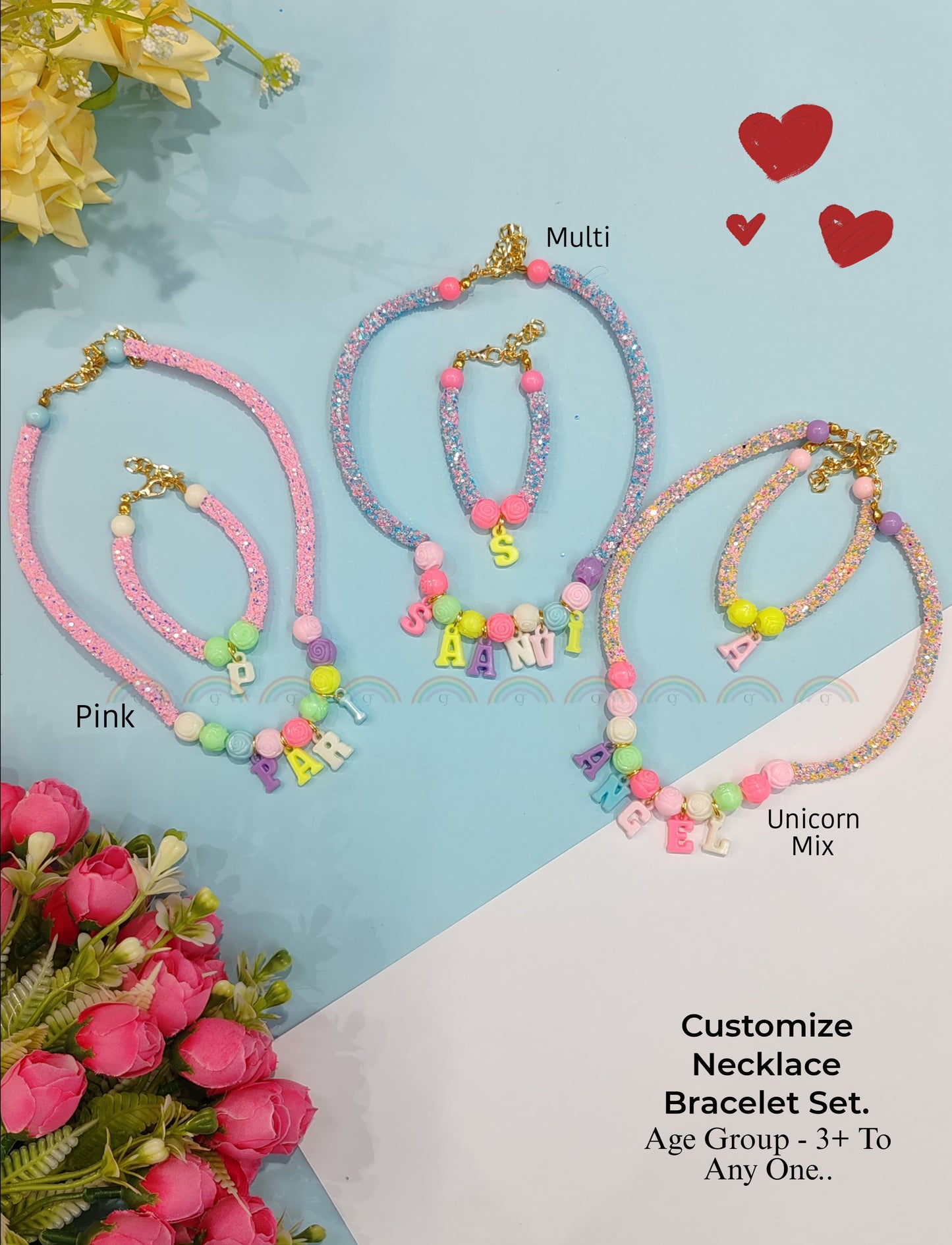 HOK Personalised Name Necklace and Bracelet Combo