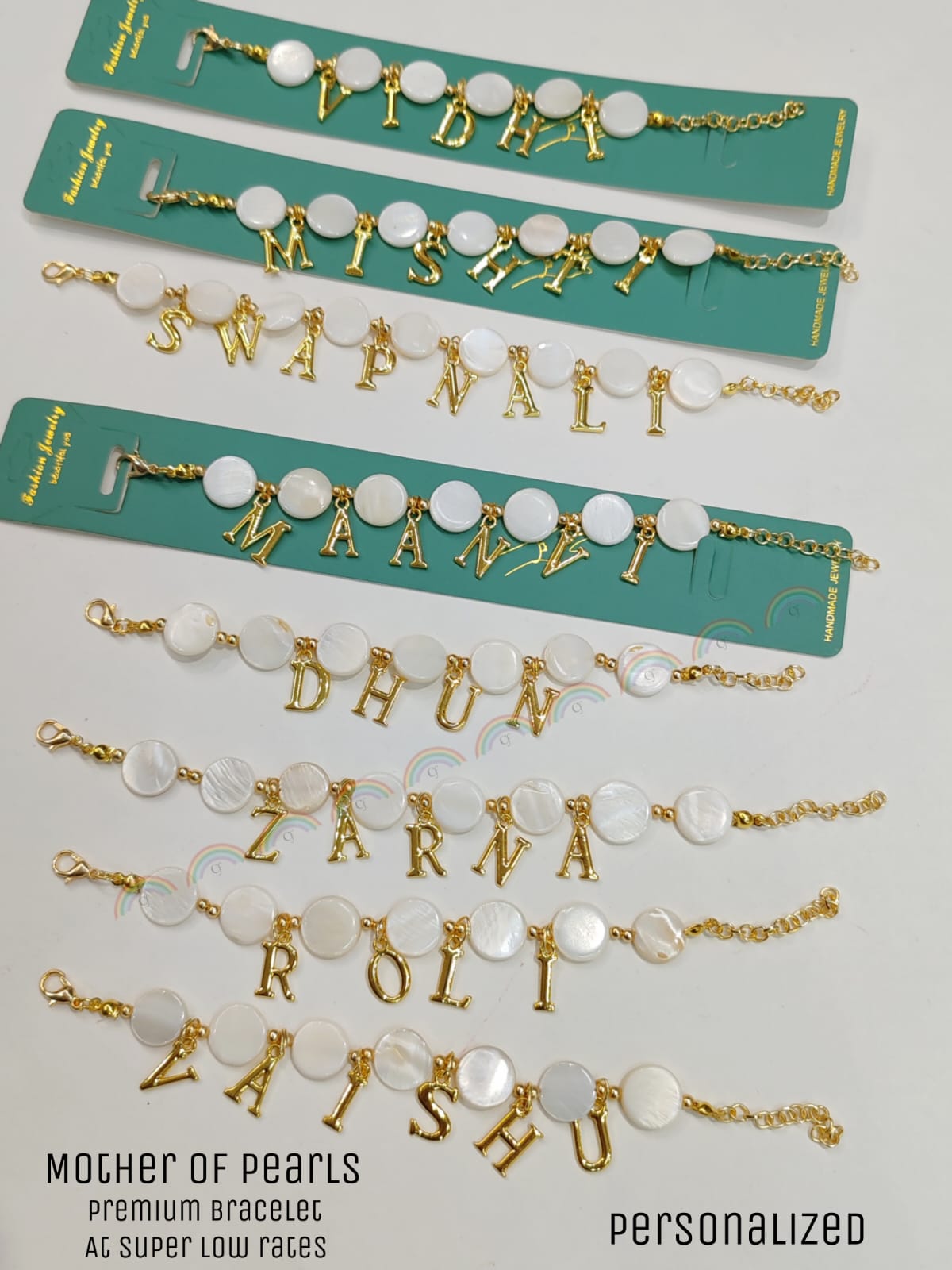 HOK Personalized Mother Of Pearl Bracelet - Rakhi Bracelet