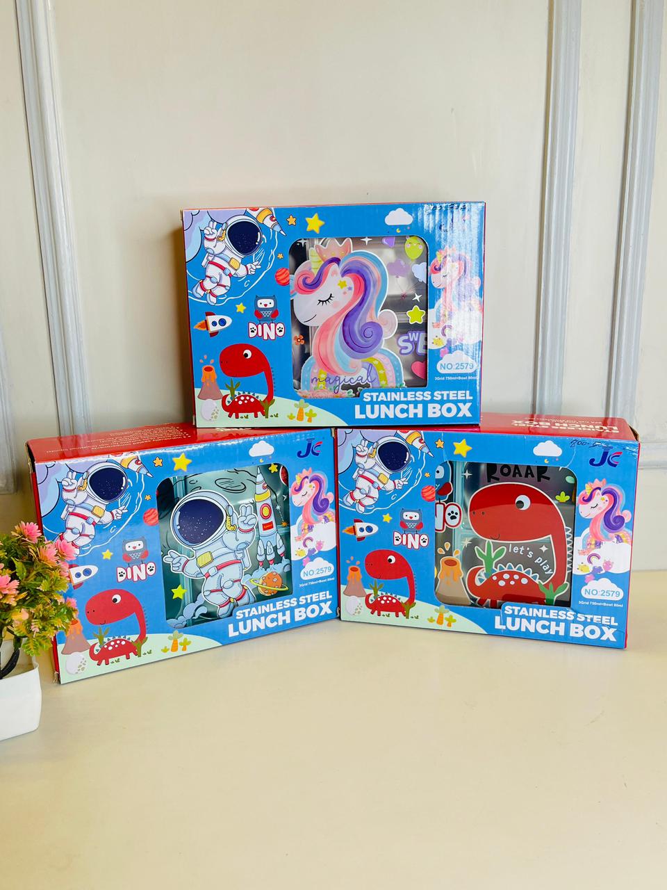 HOK 3 Compartment Stainless Steel Lunch Box with Small Box