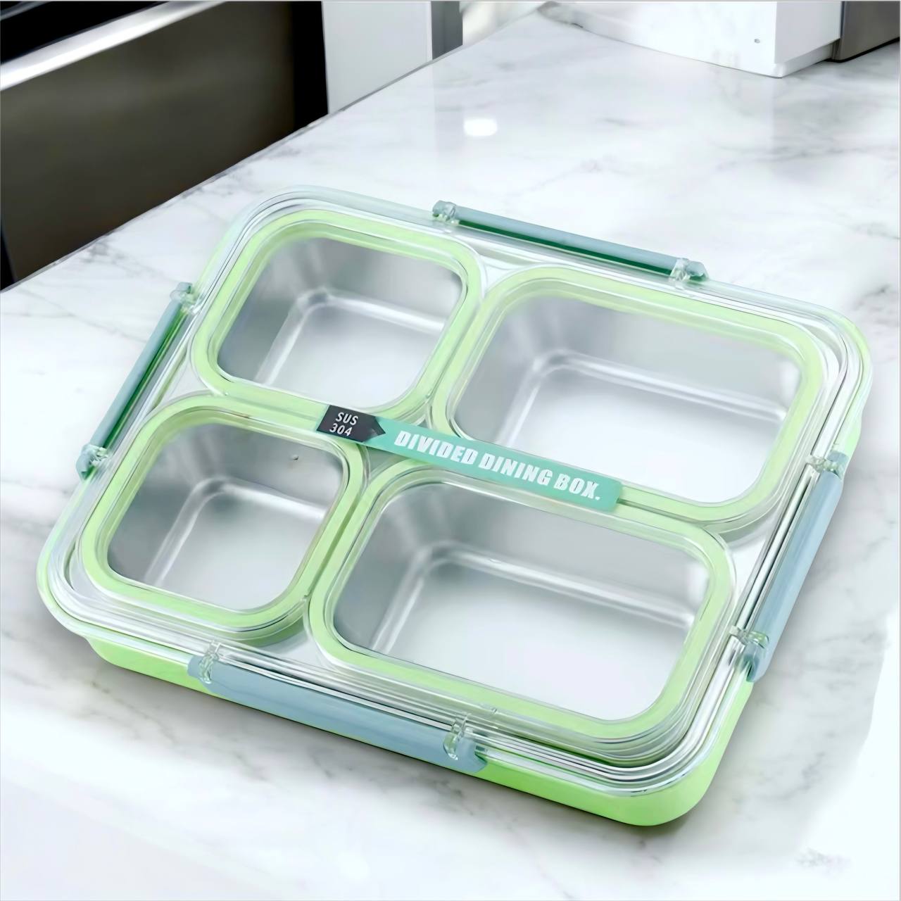 HOK 4 Compartment Big Size Leak-proof Bento Lunch Box