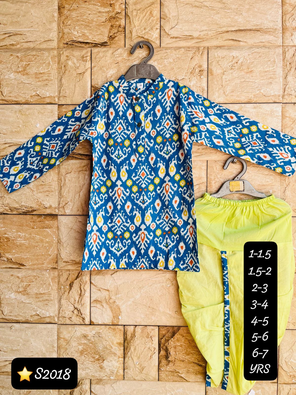 HOK Boys Cotton Dhoti Kurta Set
