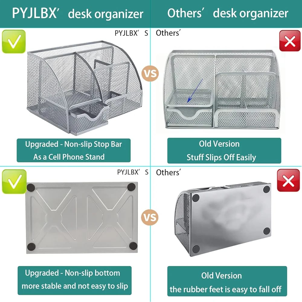 HOK Multifunctional Metal Desk Organizer