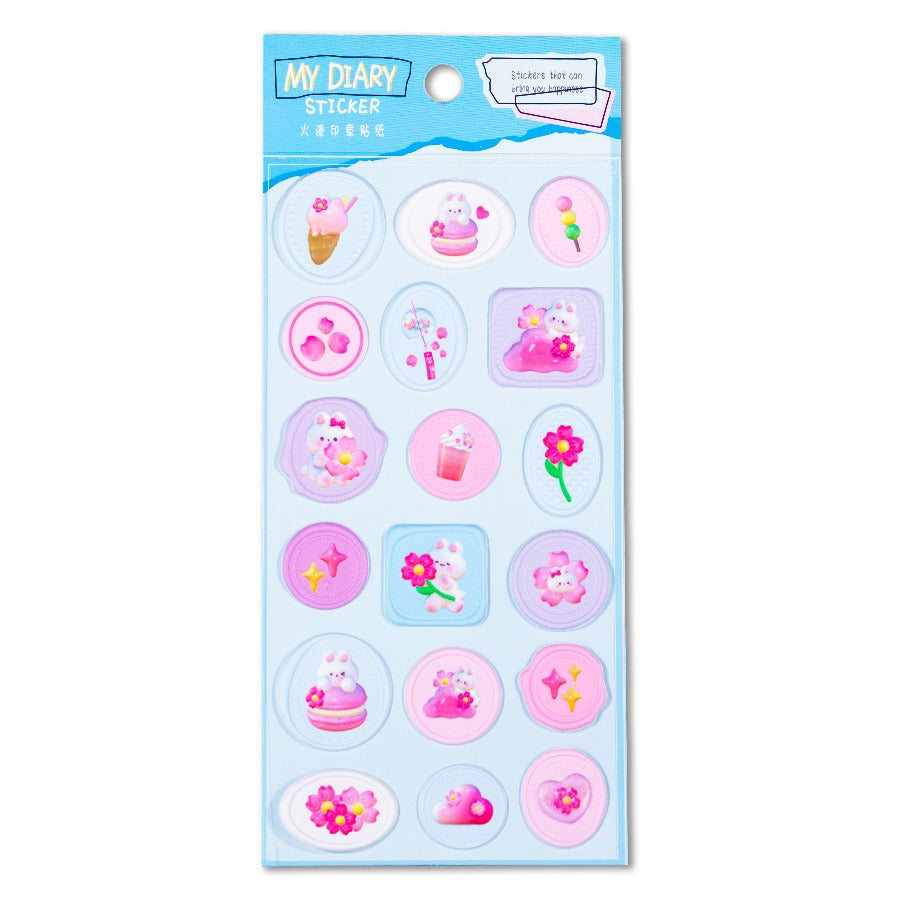 HOK Cute 3D Stamp Style Seal Stickers