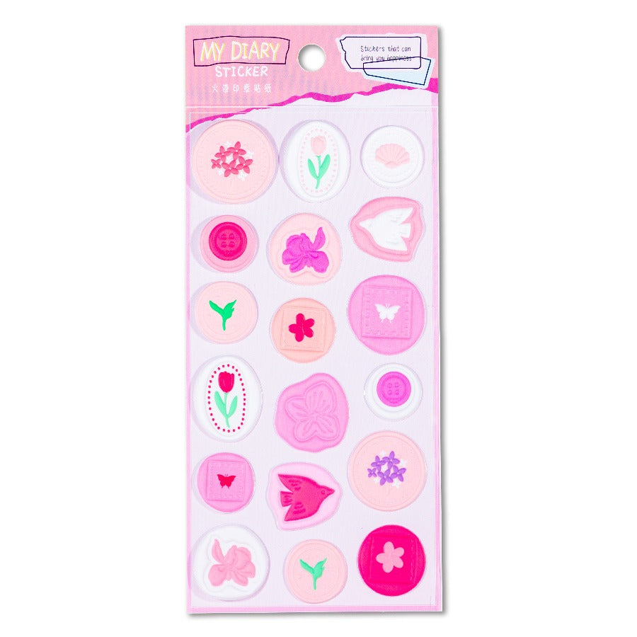 HOK Cute 3D Stamp Style Seal Stickers