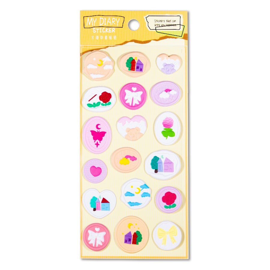 HOK Cute 3D Stamp Style Seal Stickers