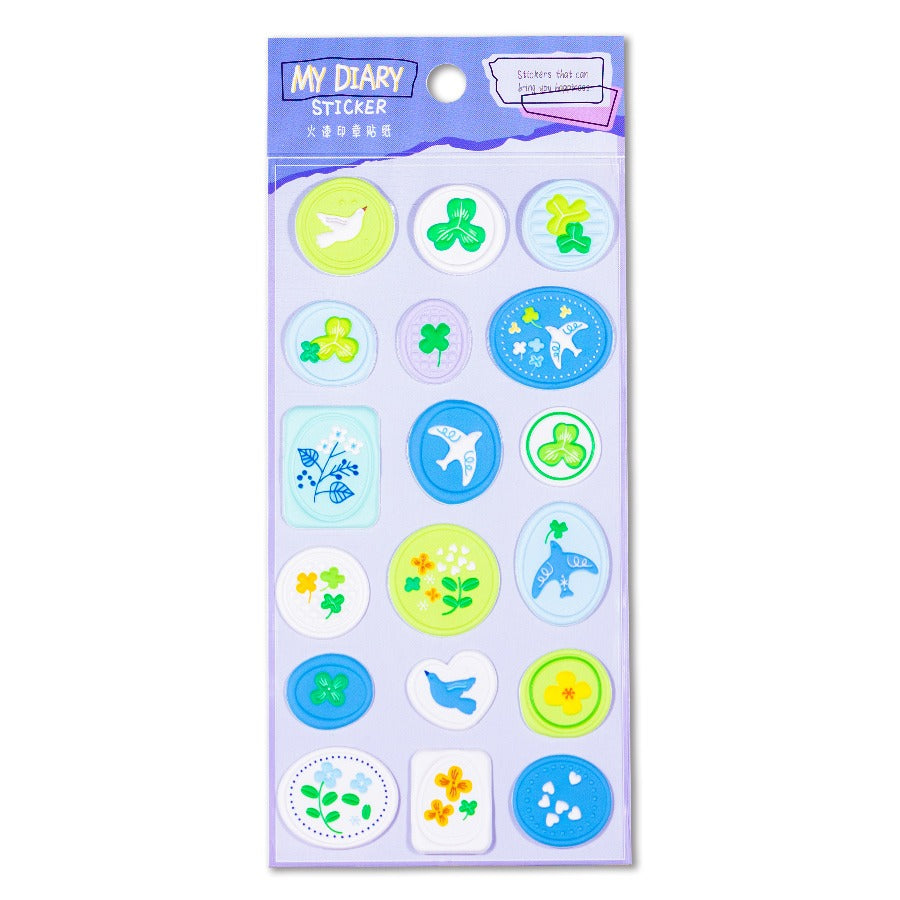 HOK Cute 3D Stamp Style Seal Stickers