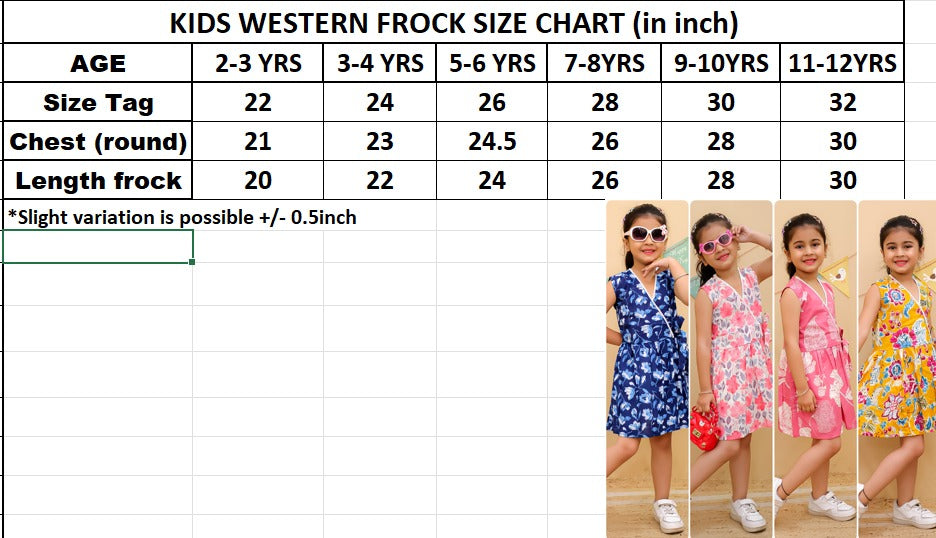 HOK Stylish Girls Sleeveless Floral Wrap-Look Dress with contrast Lace Piping