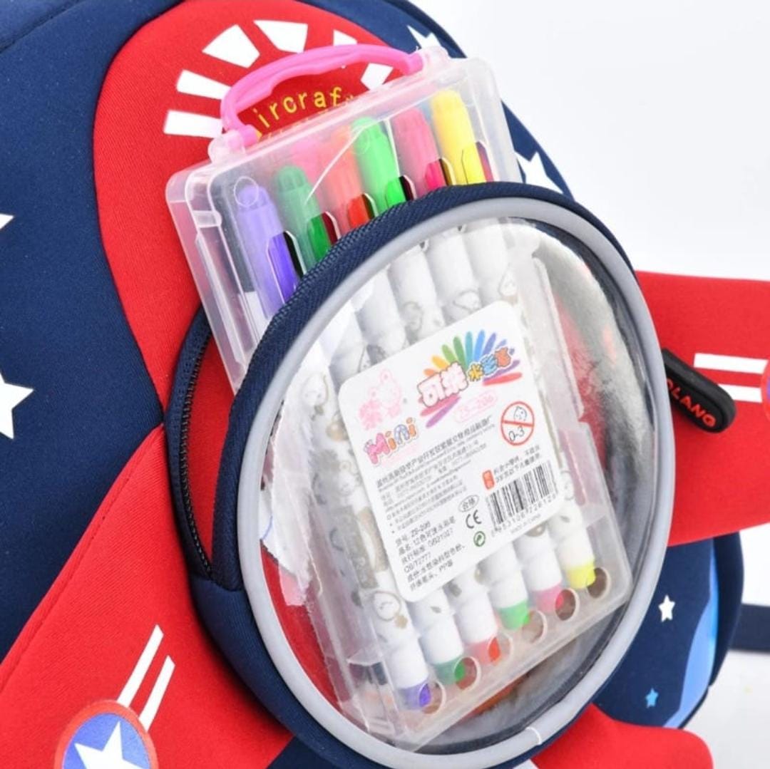 HOK 3D Plane Shape Backpack for Kindergarten Kids