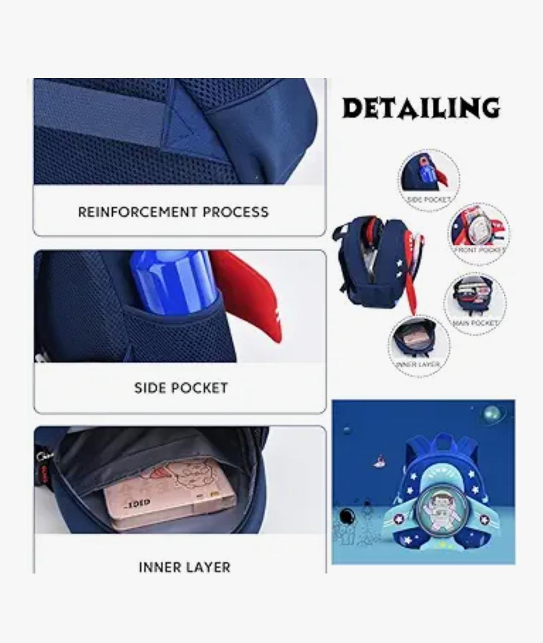 HOK 3D Plane Shape Backpack for Kindergarten Kids