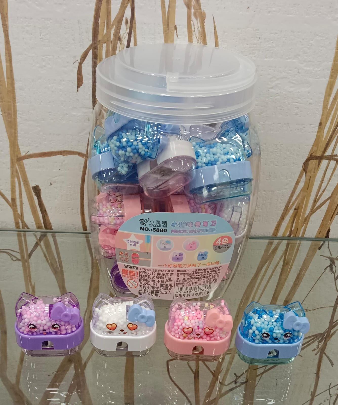 HOK Adorable Cat Shaped Pencil Sharpener- A Colorful Twist on Stationery