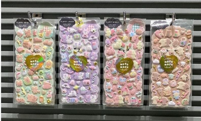 HOK Cute 3D Fluffy Kawaii Decorative Stickers