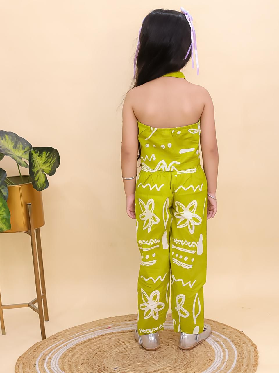 HOK Girls Beautiful Halter Neck Shirt Cord Set