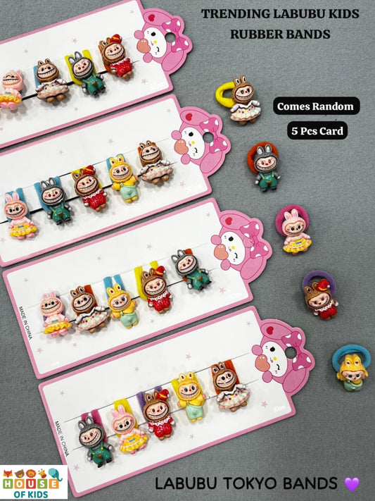 HOK Labubu Kids Tokyo Rubber Band- 5Pc Set