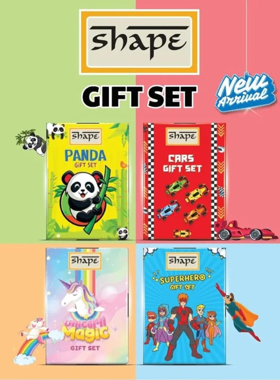 HOK Shape Kids Gift Set- Available in Superhero, Panda, Unicorn & Car Theme