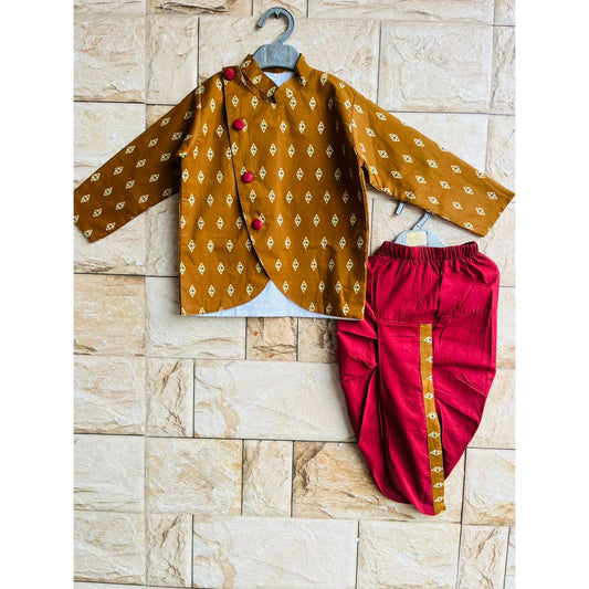 HOK Boys Traditional Sherwani Style Dhoti Kurta Set
