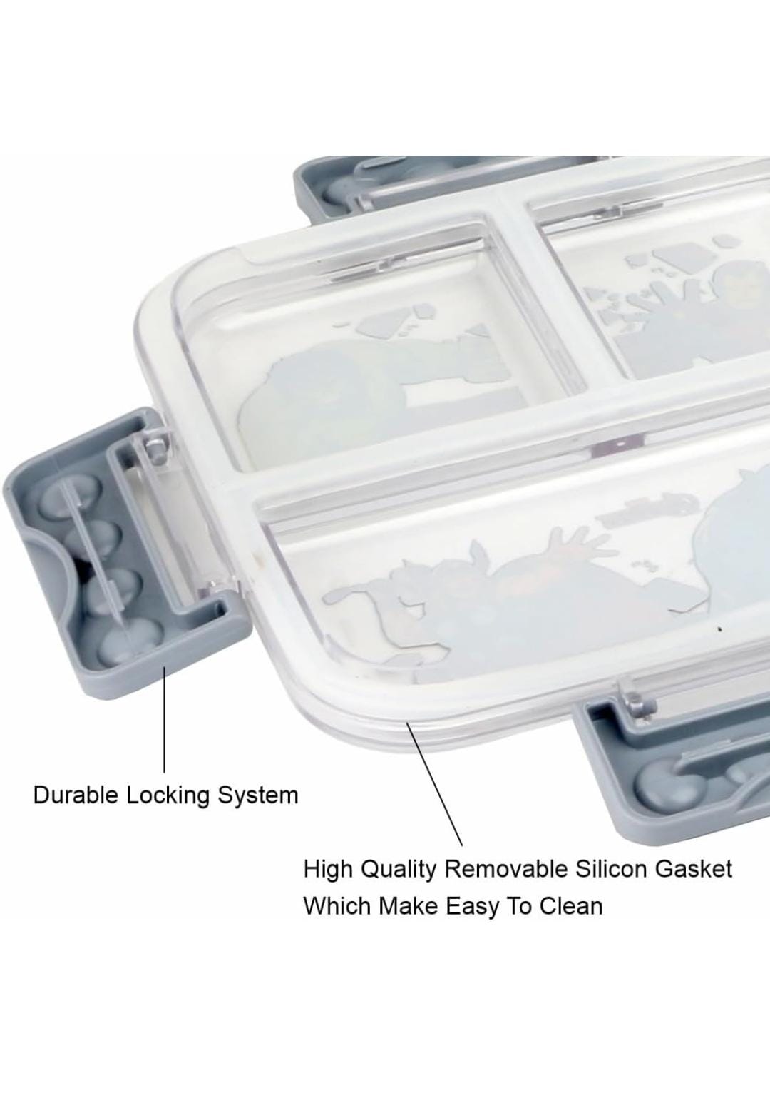 HOK Insulated Brunch 3 Compartment Stainless Steel Lunch Box- 600ml