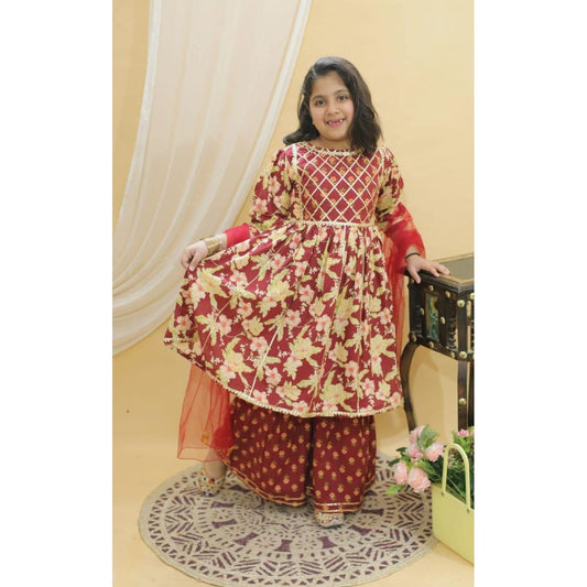 Kids Twining Set- Boys Kurta Pajama Jacket Set & Girls Kurti Sharara with Dupatta Set