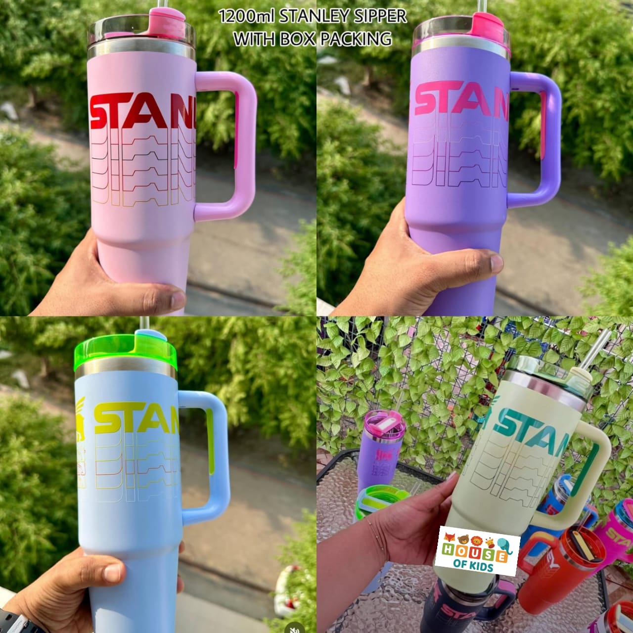 HOK Stanley Quencher H2.0 FlowState Stainless Steel Vacuum Insulated Tumbler with Lid and Straw for Water, Iced Tea or Coffee