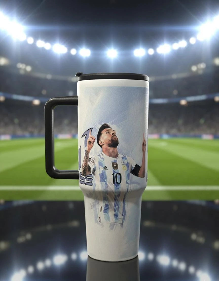 Ronaldo & Messi 1200ml Stainless Steel Tumbler | Hot & Cold Leakproof Travel Mug