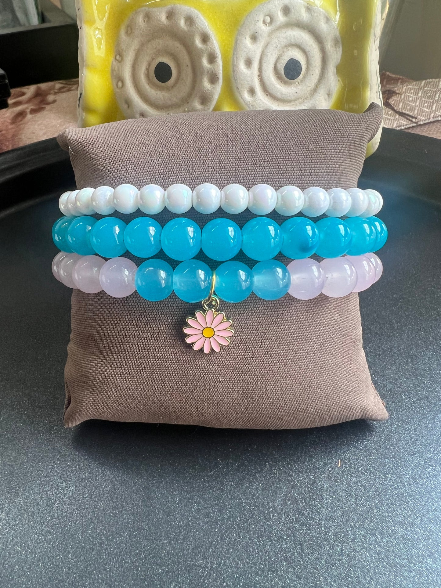 Stack Bracelet Included Flower Charm - Set of 3