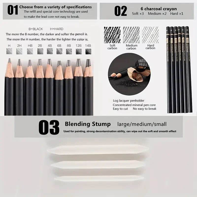 HOK Professional Sketching & Drawing Art Tool Kit- 29 Pcs