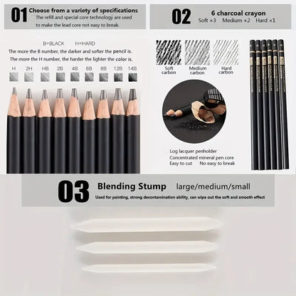 HOK Professional Sketching & Drawing Art Tool Kit- 29 Pcs