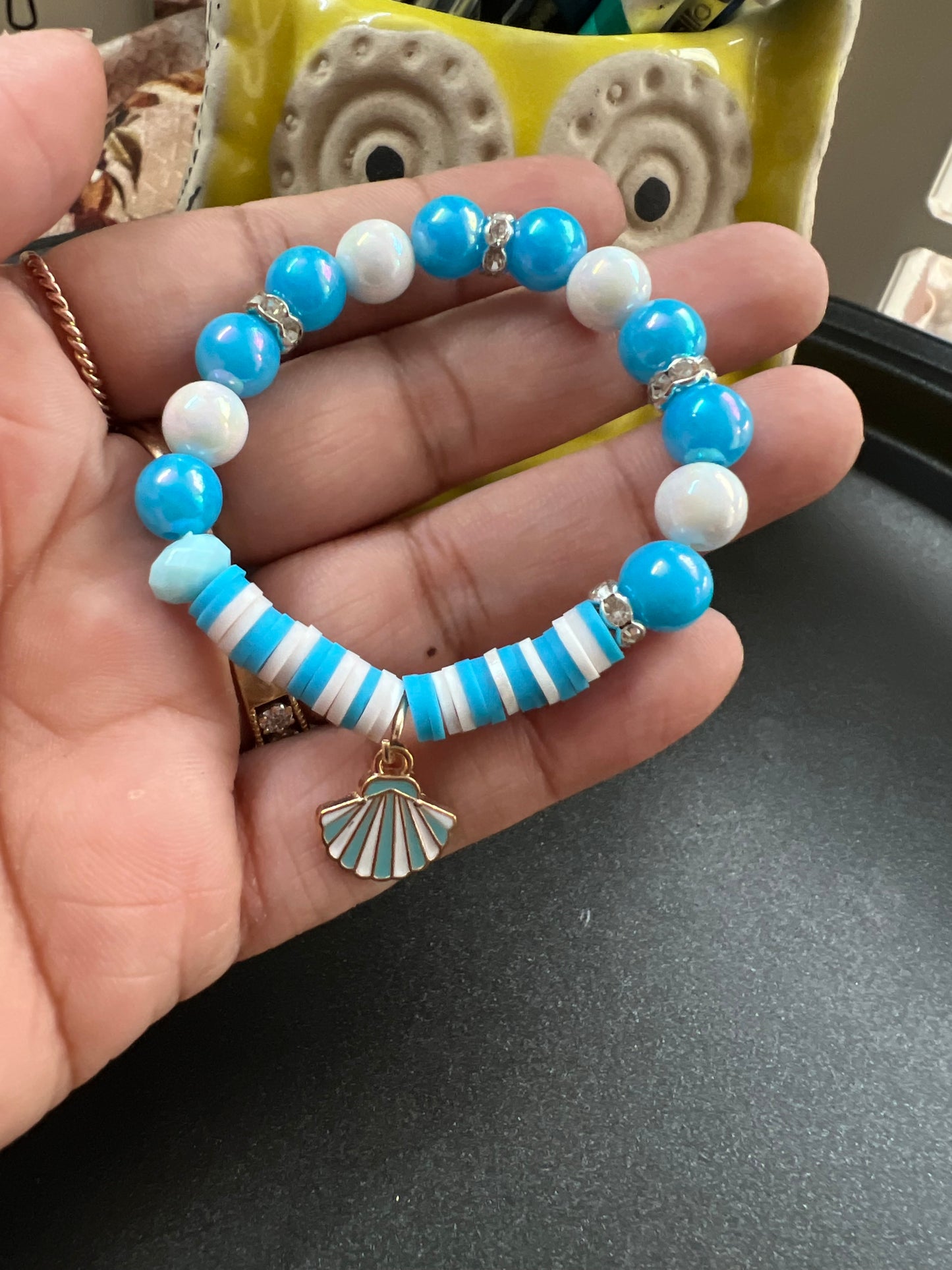 Frozen Theme Bracelet with Charm - Rainbow Shine Pearl