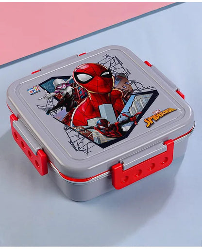 HOK Square Meal Steel Inner Insulated 3 Partition Bento Lunch Box 600 ml