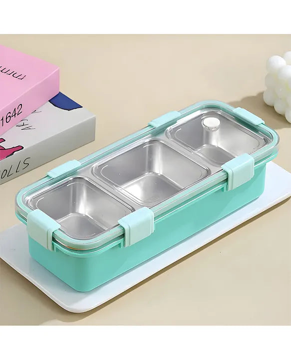 HOK Stainless Steel 3 Compartment Lunch Box