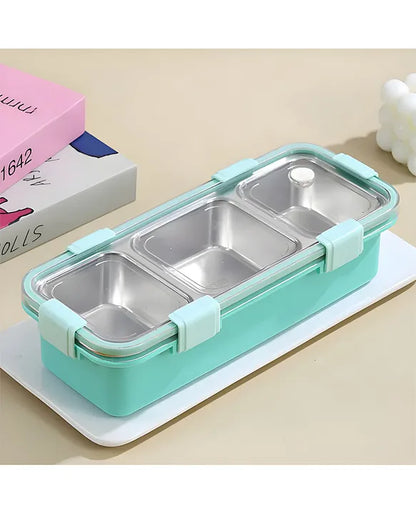 HOK Stainless Steel 3 Compartment Lunch Box