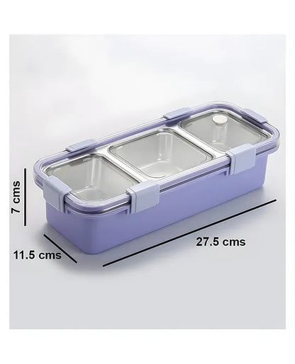 HOK Stainless Steel 3 Compartment Lunch Box