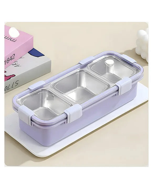 HOK Stainless Steel 3 Compartment Lunch Box