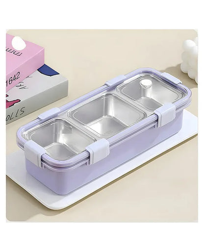 HOK Stainless Steel 3 Compartment Lunch Box