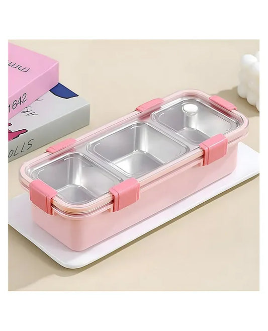HOK Stainless Steel 3 Compartment Lunch Box