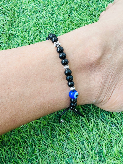 Adjustable Thread Anklet - Evil Eye and 2 charms