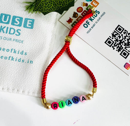 HOK Personalised Name Adjustable Rakhi Thread Bracelet