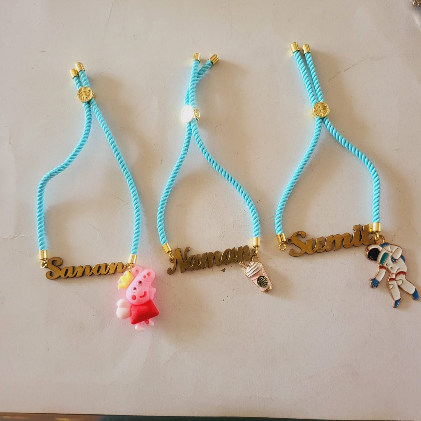 HOK Personalised Name Rakhi Bracelet with your favourite cartoon